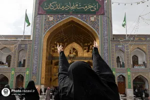 بارش باران بهاری در حرم مطهر رضوی