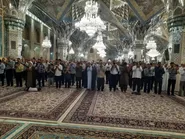 اقامه نماز جماعت صبح در رواق امام خمینی (ره) حرم مطهر رضوی در سه نوبت