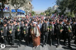 مراسم تشییع پیکر شهدای حرم احمد بن موسی در شیراز