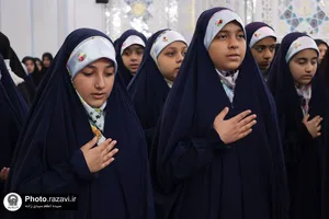 قرار عاشقی دانش آموزان در حرم مطهر رضوی