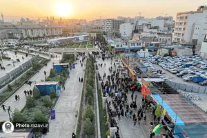 عکس های هوایی از مواکب خدمت رسان به زائرین حرم مطهر رضوی