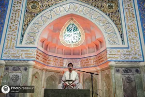 مراسم وداع با پیکر شهدای گمنام هشت سال دفاع مقدس در حرم مطهر رضوی