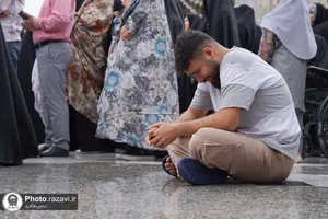 بارش باران بهاری در حرم مطهر رضوی
