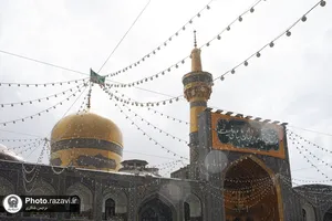 بارش باران بهاری در حرم مطهر رضوی