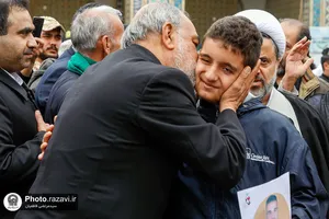 تشییع پیکر شهید مهدی خموشی در حرم مطهر رضوی