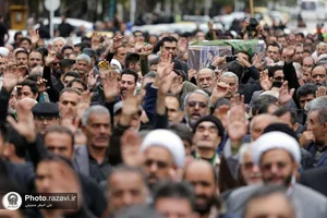 مراسم تشییع پیکر حاج سیدجعفر ماهرخسار در حرم مطهر رضوی