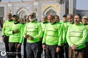 تشرف گروه دوچرخه سواری ارادتمندان امام رضا علیه&zwnj;السلام به حرم مطهر رضوی
