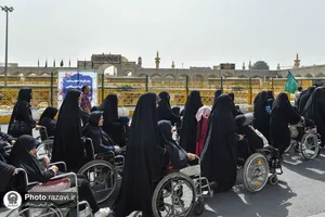 تشرف معلولان آسایشگاه فیاض بخش به حرم مطهر رضوی
