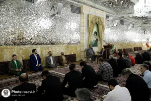 مراسم روز ولادت پیامبر اکرم(ص) و امام صادق(ع) در حرم مطهر رضوی