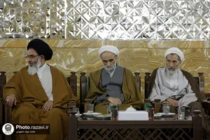 دیدار جمعی از علمای مشهد با شیخ ابراهیم زکزاکی و تولیت آستان قدس رضوی