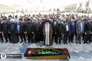 تشییع پیکر محمود فرشیدی در حرم مطهر رضوی