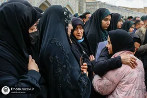تشییع پیکر شهید مهدی خموشی در حرم مطهر رضوی