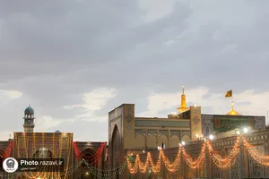 بارش باران بهاری در حرم مطهر رضوی