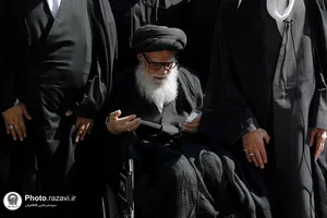 تشییع پیکر همسر آیت الله مرتضوی در حرم مطهر رضوی