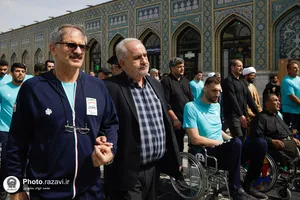 آیین بدرقه کاروان پارالمپیک در حرم مطهر رضوی