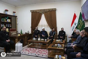 دیدار مسئولین موکب امام رضا علیه&zwnj;السلام در سامرا با تولیت حرم امامین عسکریین