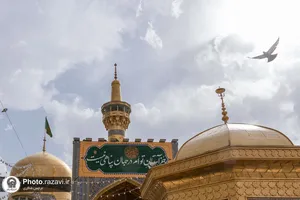 بارش باران بهاری در حرم مطهر رضوی