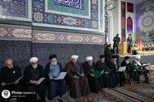 مراسم بزرگداشت چهلمین روز تدفین رهبر شهید انقلاب اسلامی در حرم مطهر رضوی