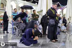بارش باران بهاری در حرم مطهر رضوی