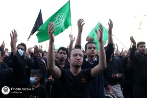 اجتماع بزرگ عزاداران نبوی در صحن پیامبر اعظم(ص) حرم مطهر رضوی