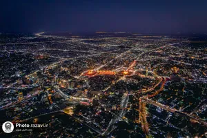 تصاویر هوایی از بین&zwnj;الحرمین در شب اربعین حسینی