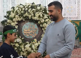 جشن پدر و پسری زیر گنبدطلای امام مهربانیها
