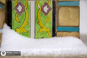 بارش برف پاییزی در حرم مطهر رضوی