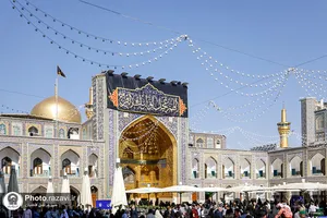 سیاه&zwnj;پوشی حرم مطهر رضوی در پی حمله تروریستی رژیم صهيونيستی به غزه