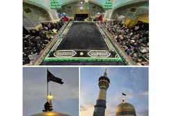 سوگ و حزن مضاعف در حرم رضوی پس از شهادت  قائد امت