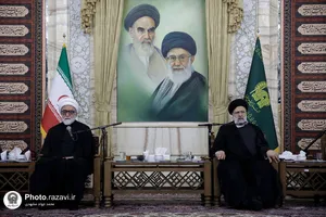 دیدار رئیس جمهور و جمعی از مسئولان کشوری و استانی با تولیت آستان قدس رضوی