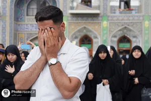 بارش باران بهاری در حرم مطهر رضوی
