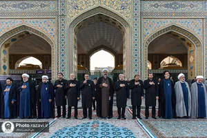 خطبه&zwnj;خوانی خدام بارگاه منور رضوی در چهلمین روز خاکسپاری رهبر شهید انقلاب