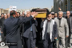 تشییع پیکر محمود فرشیدی در حرم مطهر رضوی