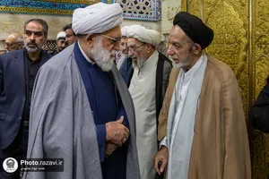 غبارروبی ضریح مطهر رضوی در آستانه دهه &laquo;ولایت و امامت&raquo;