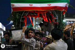 وداع با شهدای حادثه تروریستی حرم شاهچراغ(ع) در حرم مطهر رضوی
