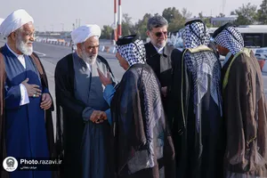 بدرقه شیوخ عشایر عراق در فرودگاه شهید هاشمی&zwnj;نژاد مشهد
