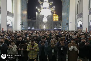 مراسم وداع معتکفین رجبیه در حرم مطهر رضوی