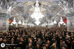 مراسم وداع با پیکر شهدای گمنام دفاع مقدس در حرم مطهر رضوی