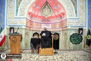 مراسم وداع با پیکر شهید مجید شخصی در حرم مطهر رضوی
