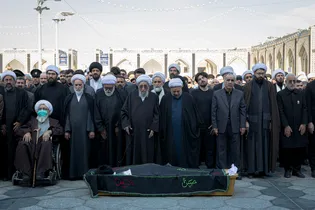 تشییع پیکر آیت الله سیدمحسن حسینی فقیه در حرم مطهر رضوی