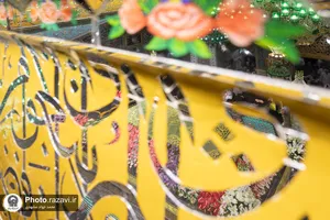 گل آرایی ضریح مطهر رضوی در دهه کرامت
