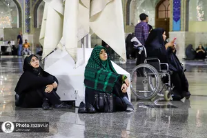 بارش باران بهاری در حرم مطهر رضوی