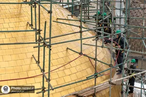 شستشوی گنبد منور رضوی