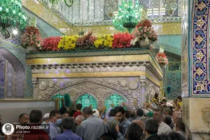 گل آرایی ضریح مطهر رضوی