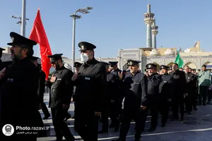 عزاداری خادمان حرم&zwnj; مطهر رضوی در صبح شهادت امام حسن عسکری علیه&zwnj;السلام