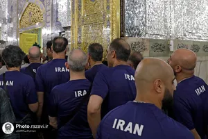 تشرف تیم ملی والیبال به حرم مطهر رضوی