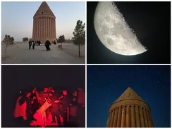 شب رصدی دانش‌آموزان مدارس امام رضا (ع) در کنار برج تاریخی رادکان