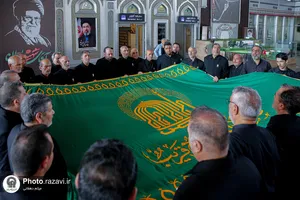 بدرقه کاروان خدام حرم مطهر رضوی در ایستگاه راه آهن شهید رئیسی مشهد
