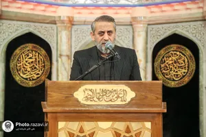 مراسم وداع با پیکر شهید مجید شخصی در حرم مطهر رضوی