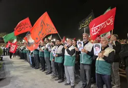 تجدید پیمان خادم‌یاران بیرجند با رهبری در اربعین خاکسپاری «آقای شهید ایران»
